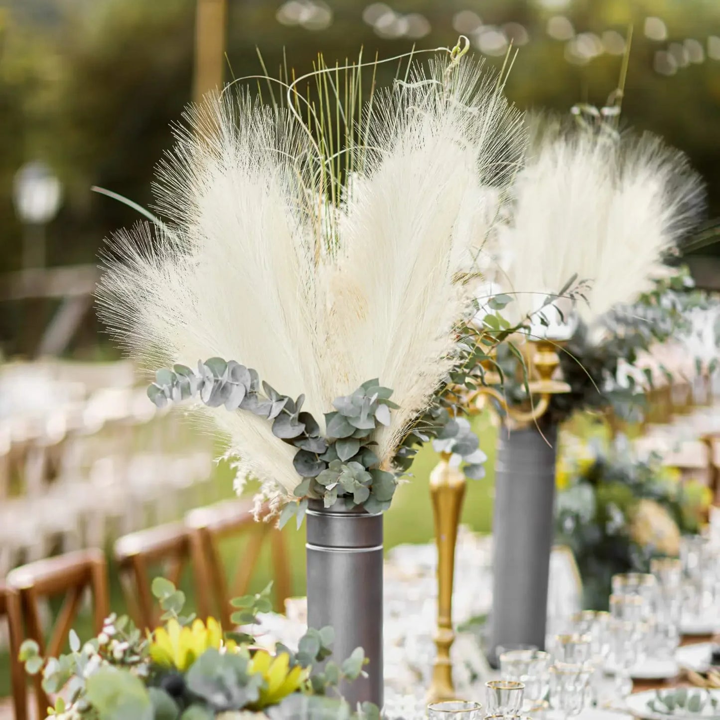 Artificial Fluffy Pampas Grass Bouquet 5/10/20/pc Wedding Party Decoration Boho Fake Plant Flower for DIY Room Home Decor Flower