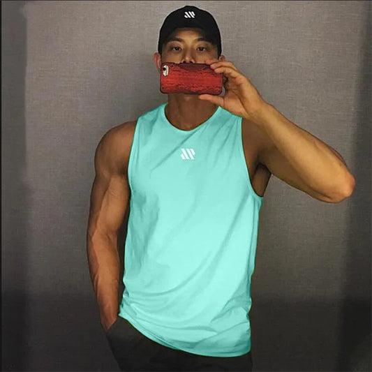 2022 Mens Gym Tank top Men Fitness Sleeveless Shirt Male Mesh Breathable Fitness  Sports Vest Undershirt Gyms Running Vest Men